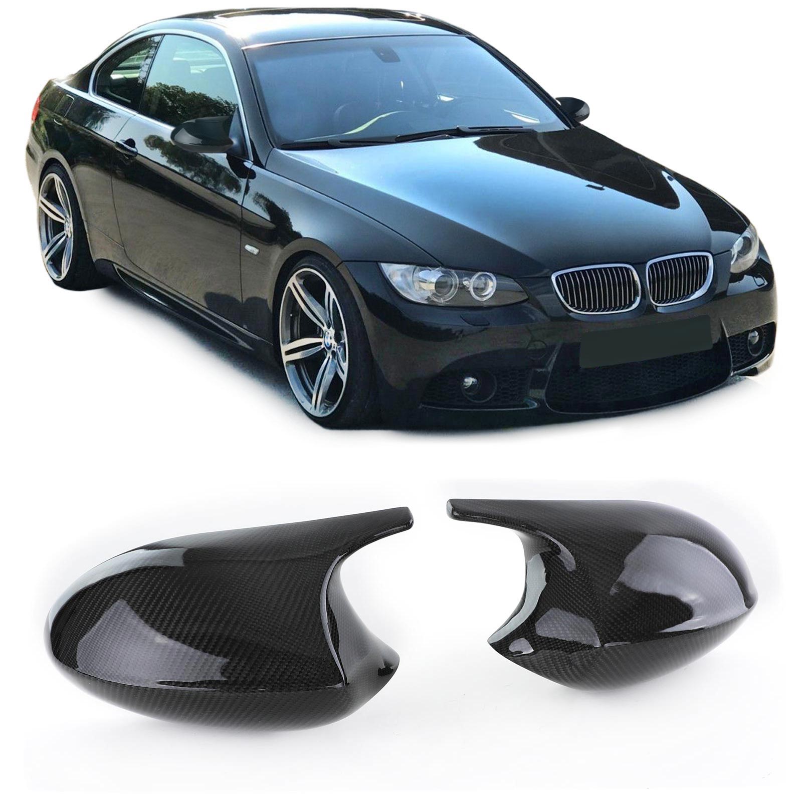M-Stil Carbon Spiegelkappen Außenspiegel Gehäuse Für BMW E90 E91 E92 E93  Pre-LCI