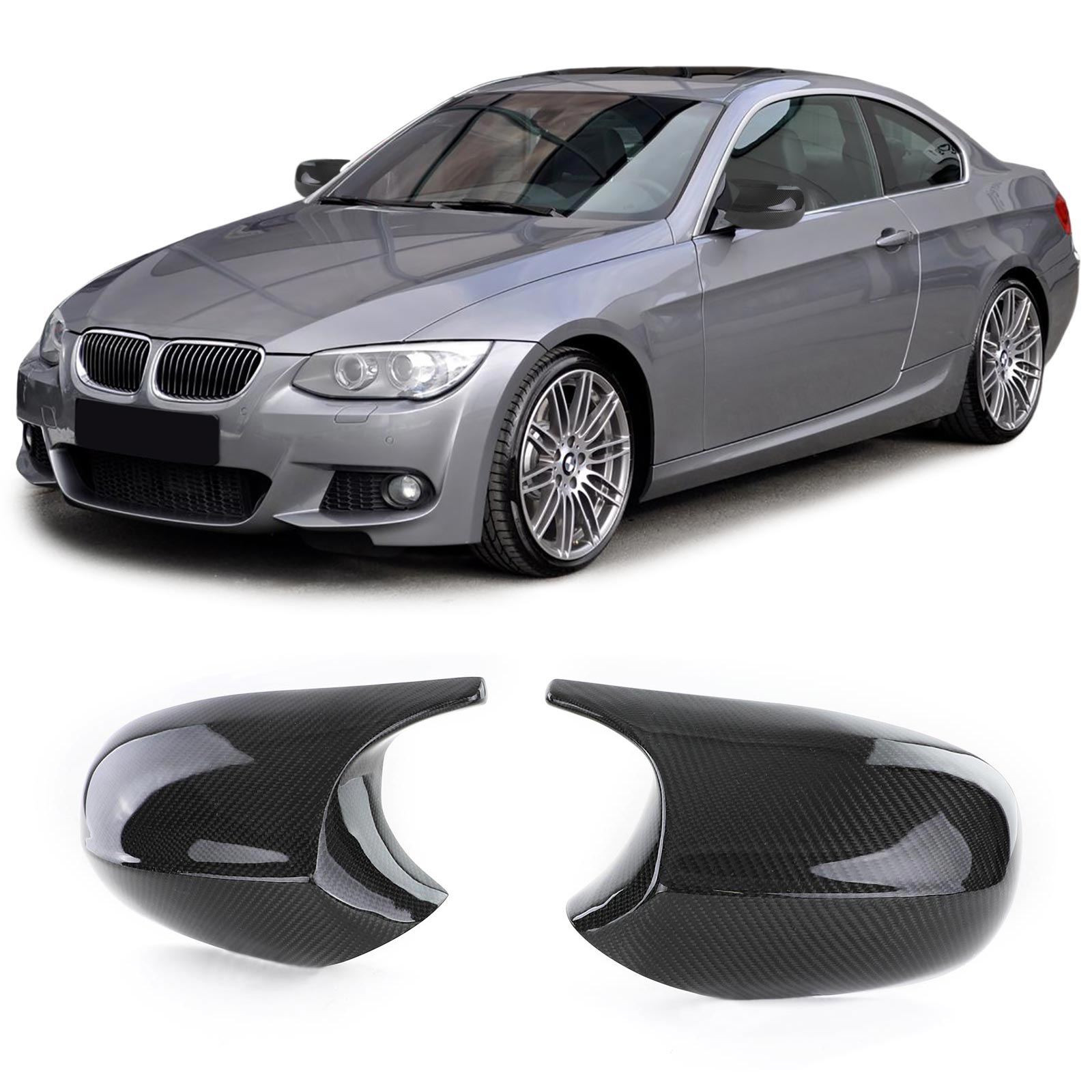 Carbon Spiegelkappen passend für BMW M3 E90 E92 E93 Teile von BENDA /  Glänzend-ECD-MC-E9x-M3-2