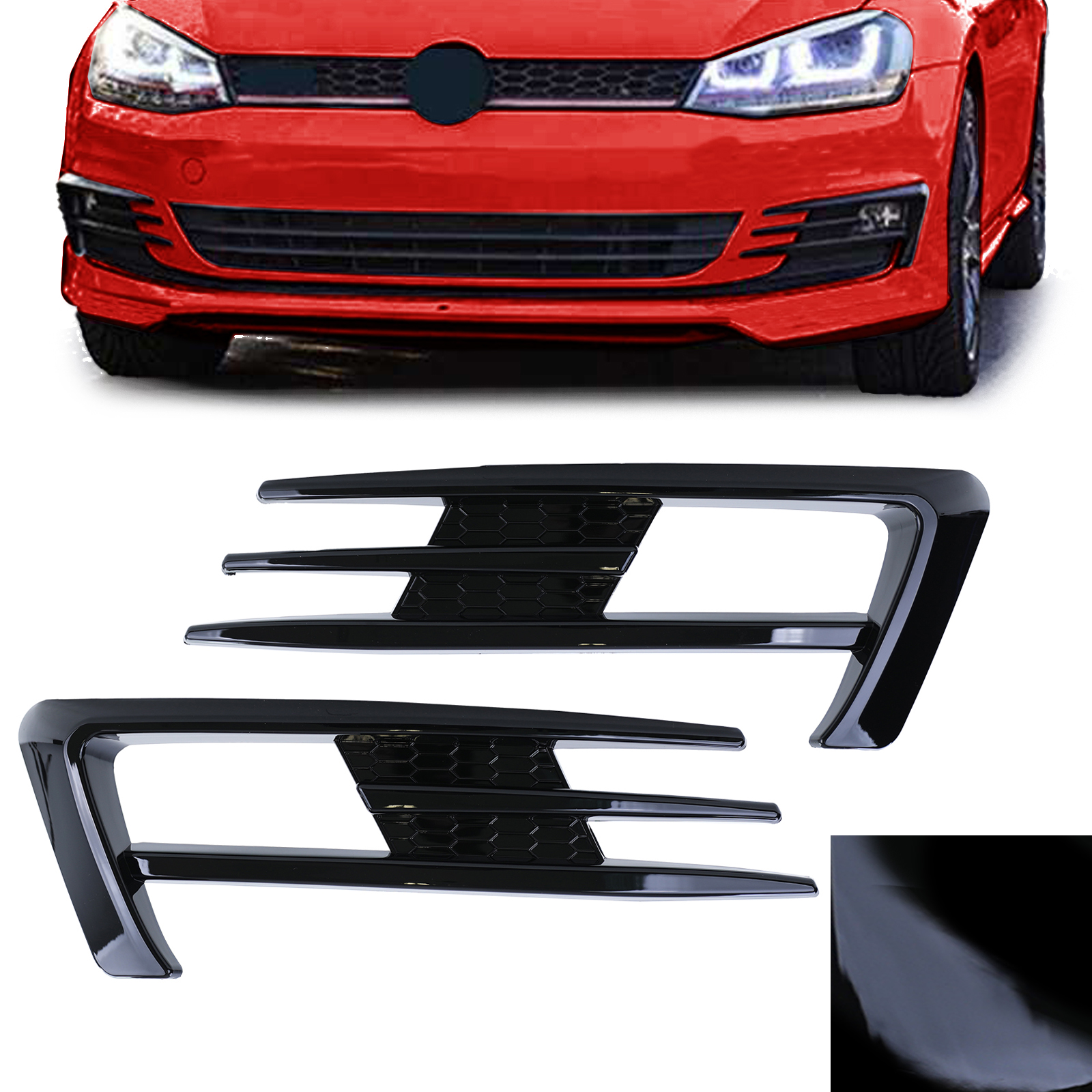 Scheinwerfer GTI-Look, schwarz mit Nebelscheinwerfern, passend für Golf IV
